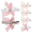 thumbnail image 1 of 6 pinzas para el pelo con lazo elegantes para mujer, pasadores de pico de pato con cuentas de corazón y lazo, accesorios para el pelo para bodas y fiestas., 1 of 4