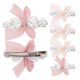 thumbnail image 1 of 6 pinzas para el pelo con lazo elegantes para mujer, pasadores de pico de pato con cuentas de corazón y lazo, accesorios para el pelo para bodas y fiestas., 1 of 4