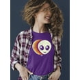 thumbnail image 2 of Layered Alien Emoji Vibes - Retro Galactic Graphic Women's T-shirt, 2 of 4