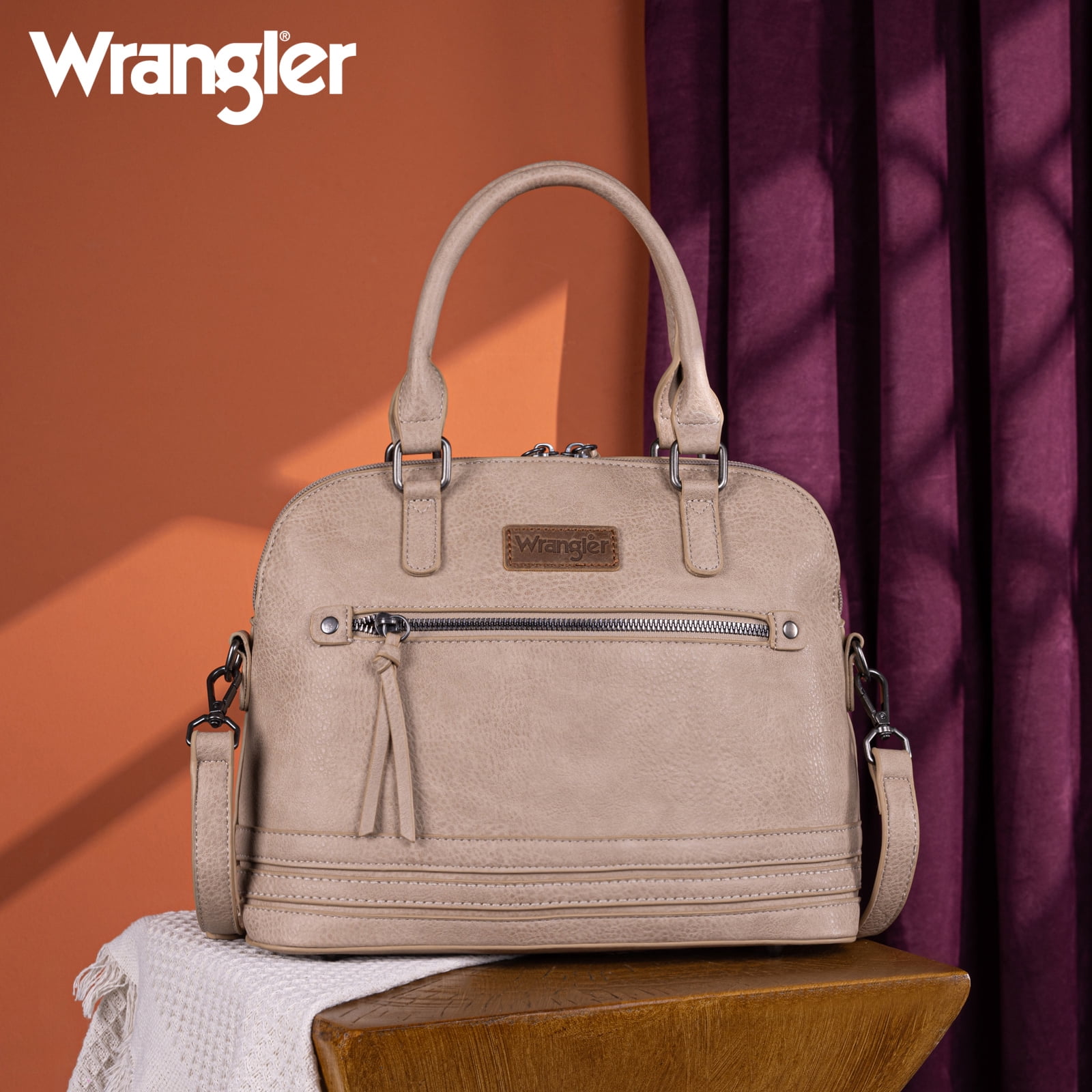 Wrangler Top-Handle Bags for Women Laptop Crossbody Tote Bag Purse, Tan