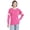 Fuchsia White, variant on Women's Crewneck Pom Pom Pullover Jersey Youth Long Sleeve Baseball Tee Shirt Blank-Blue White-S