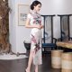 thumbnail image 2 of ALSLIAO - Vestido tradicional chino cheongsam para mujer, con abertura por encima de la rodilla, color blanco, talla XL, 2 of 8