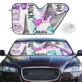 thumbnail image 2 of Balery Eiffel Tower And Hearts Windshield Sun Shade, Car Front Window Sunshade Cover ,Automotive Interior Portected Blocks Uv Rays For Car Pickup Truck Suv Accessories- Small, 2 of 7