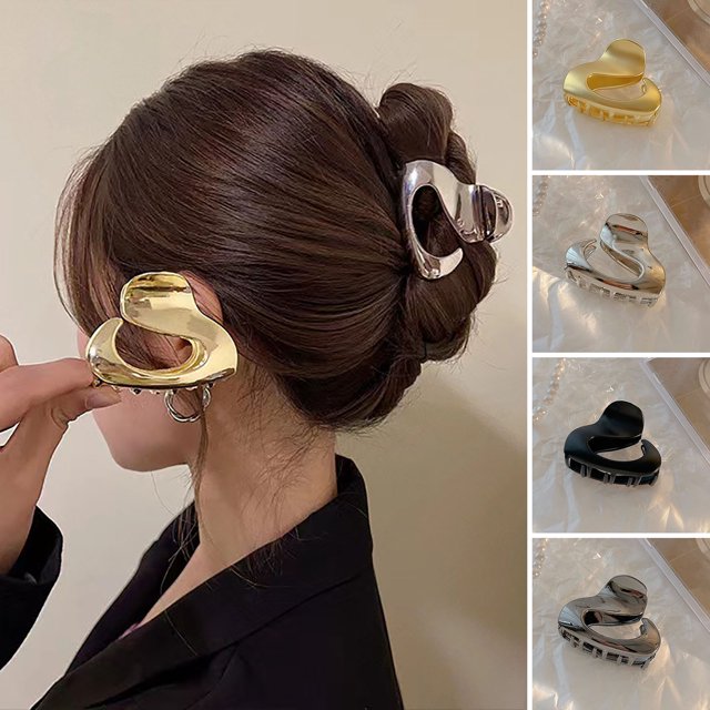 Pinza para el pelo Hesroicy para mujer, de color sólido, de lujo, antideslizante, con dientes, tamaño mini, decoración para el cabello, de aleación, hueca, herramienta para peinar el cabello.