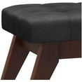 thumbnail image 3 of Tufted Ottoman Bench, 40" Wide, Mid-Century Modern Style, Black Vegan Leather, 3 of 6