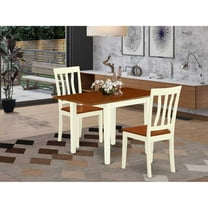 East West Furniture Dining Room Set Buttermilk & Cherry, NDAN3-WHI-W