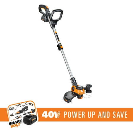 WORX WG180 40V 2-In-1 String Trimmer/Edger With 12” Trim Diameter, CommandFeed, 90° Tilting Head And Telescoping (Best Electric Weed Eater Cordless)
