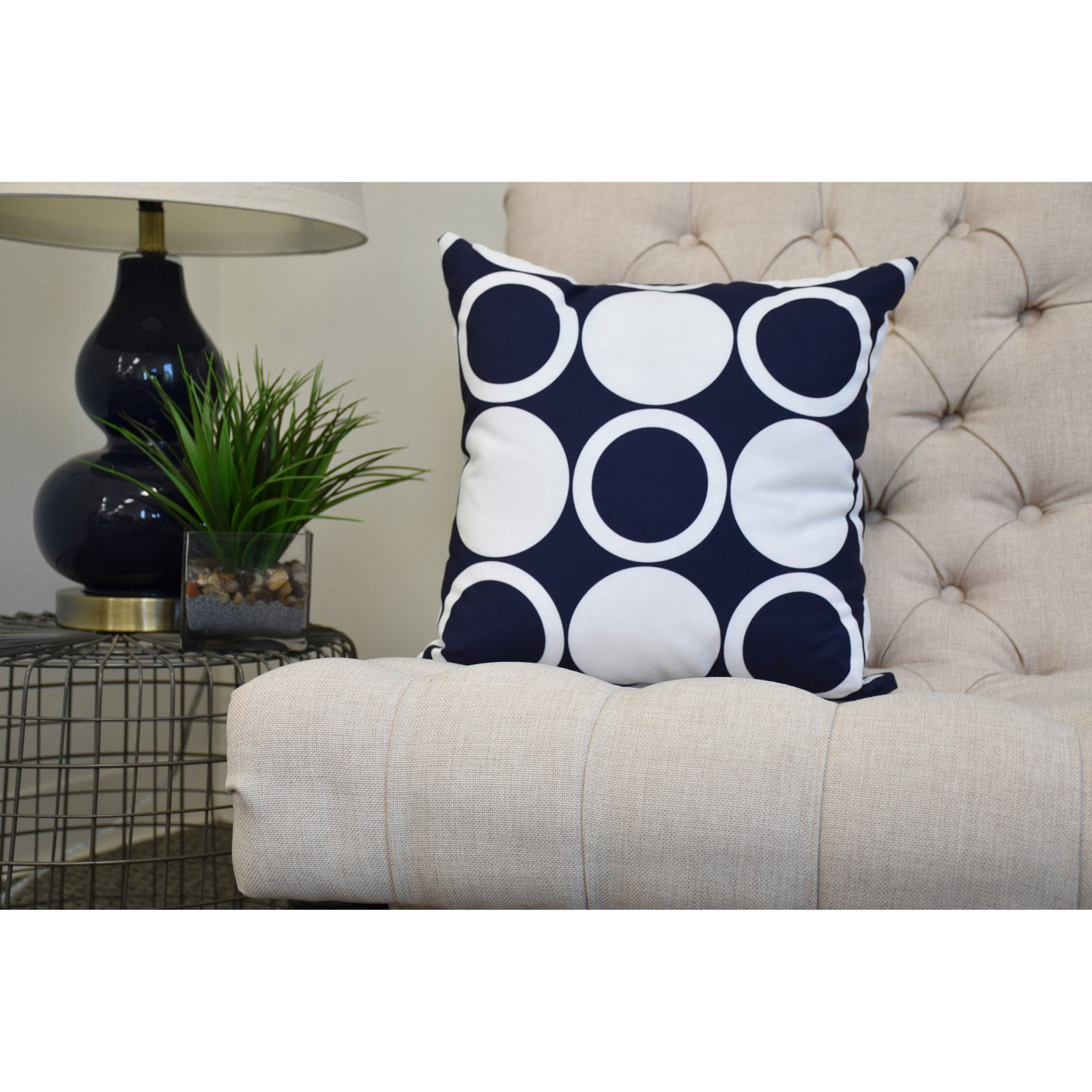 Simply Daisy, 20 x 20 Inch, ModCircles, Geometric Print Pillow, Red