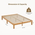 thumbnail image 3 of TINKLE WELL Solid Wood Bed Frame, Full Size Bed Base with Wood Slat Support, No Box Spring Needed, 12" Height Noise-Free Natural Pine Frame, Easy Assembly, 3 of 7