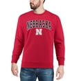 thumbnail image 4 of Men's Colosseum Scarlet Nebraska Huskers Arch & Logo Crew Neck Sweatshirt, 4 of 5