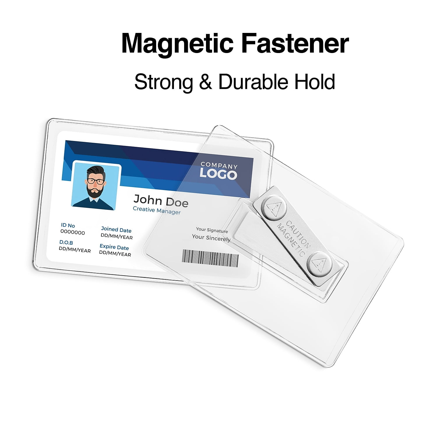 Staples Magnetic Badge Holders 2.25" x 3.5" Vinyl Clear 25/Pack (51925) ST51925/51925