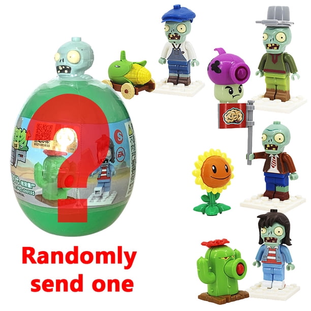 Plants Vs. Zombies cápsula sorpresa juguetes para niños, ensamblaje de bloques de construcción, regalos de cumpleaños, figura de juego, modelo de muñecas, aleatorio, enviar uno