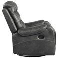 thumbnail image 3 of OakvillePark Ridder Polished Microfiber Upholstered Swivel Glider Reclining Chair, Gray, 3 of 6