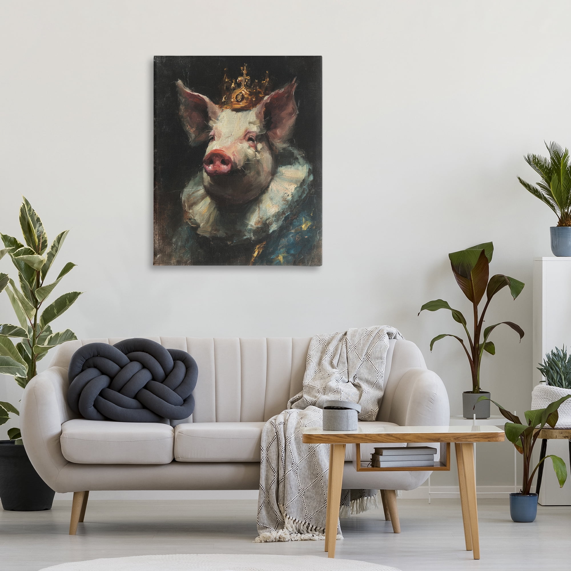 Stupell Industries Crowned Imperial Pig Canvas Wall Art, design by Svetlana Aleynikova
