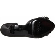 Nina Women's Friedel Black Crystal Beaded Bow Satin Asymmetric d'Orsay Dress Pump