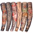 thumbnail image 1 of 6PCS Stylish Breathable Tattoo Arm Sleeves for Outdoor Activities, 1 of 8