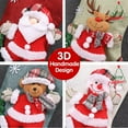thumbnail image 2 of 4 paquetes de medias navideñas de 18 pulgadas con Papá Noel, muñeco de nieve, reno y oso, decoración navideña de peluche 3D para fiestas familiares y navideñas., 2 of 8