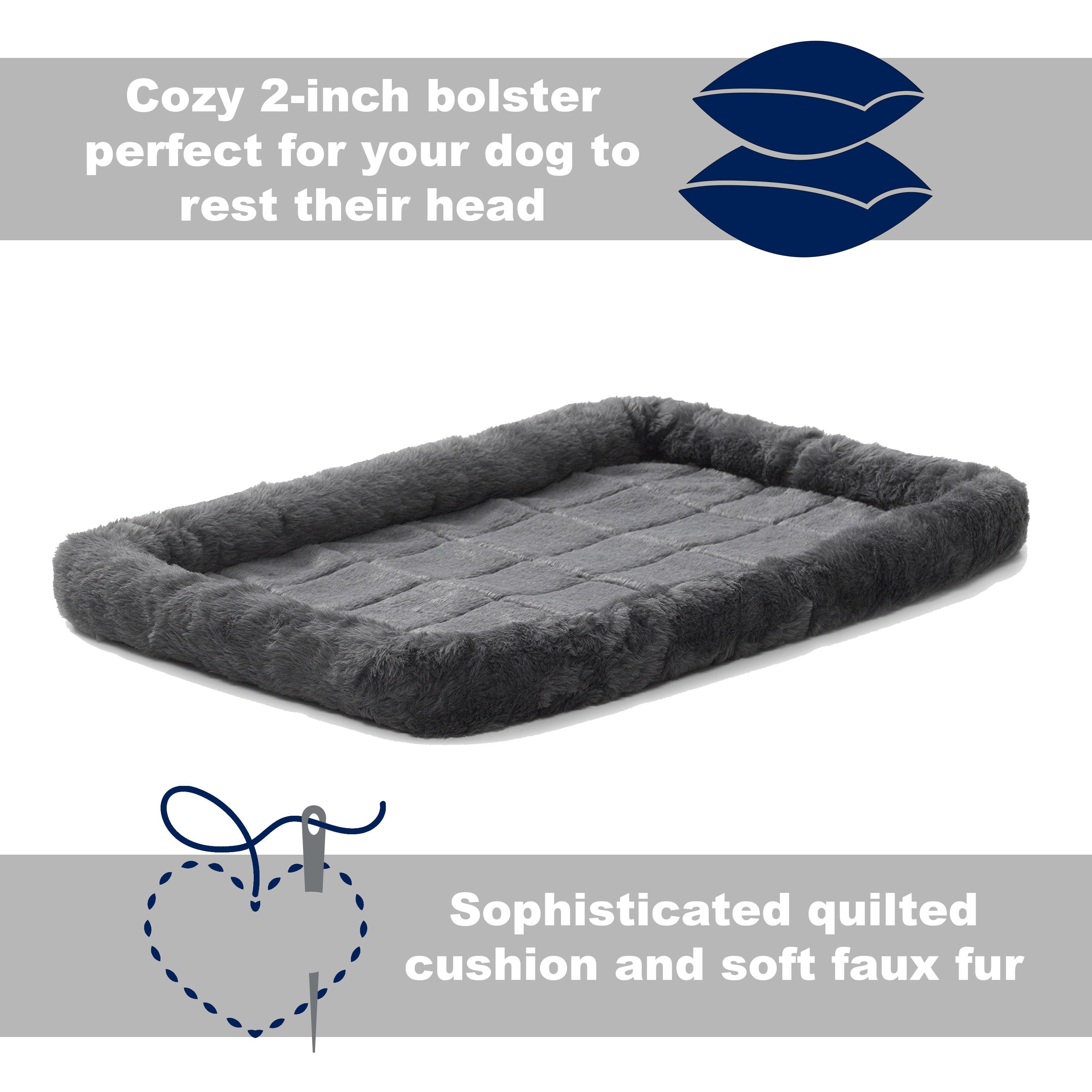 MidWest Homes for Pets New World Comfort Kit, Matching Dog Crate Cover & Bed, Fits 22’’ Crate, Gray