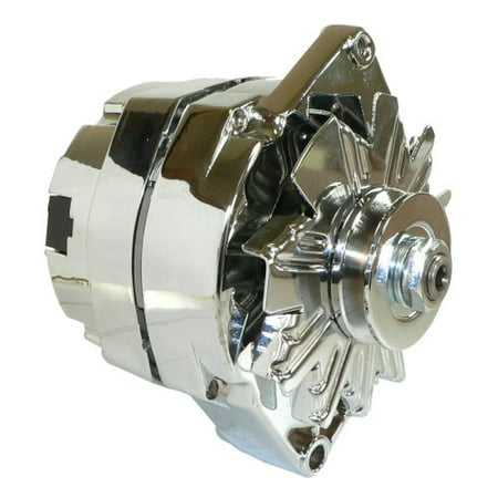 New Db Electrical Adr0335-C High Output Delco 10SI 105 Amp One 1-Wire Chrome Alternator For General Motors, Bbc Sbc Chevy, Street Rod (Best High Output Alternator)