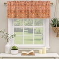 thumbnail image 3 of Boho Orange Valances for Windows, Decorative Rod Pocket Window Valance Curtains, Country Style Bohemian Floral Retro Tribal Short Curtain Drapes for Kitchen/Living Room, 2 Panels, 60" W x 18" L, 3 of 8