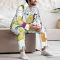 thumbnail image 7 of Sikiie Orange Green Avocado Mens Pajama Set, Soft Warm Long Sleeve Sleepwear, Cozy Button-Down Pjs for Men-Large, 7 of 7