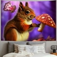 thumbnail image 2 of Orinice Squirrel Tapestry Wall Hanging Mushroom Pattern Tapestry Cute Animal Wall Tapestry Butterfly Rustic Style Tapestries For Kids Boys Girls Teens Bedroom Decorative Purple Large  60x50inch, 2 of 6