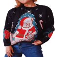 thumbnail image 2 of Women Knitted Sweater Christmas Bear Print Thickened Pullover Tops, 2 of 5