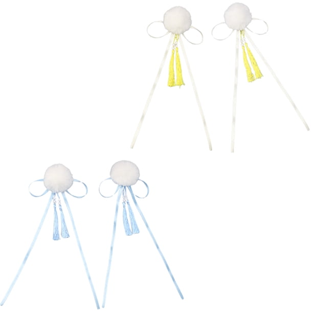 Juego de pinzas para el cabello de estilo chino, horquillas con borlas y lazos para el cabello, bolas peludas, lazos, borlas, pasadores, horquillas para el cabello de Año Nuevo chino, pinzas para el
