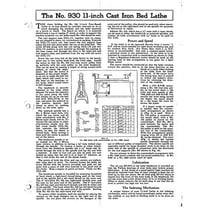 Delta Rockwell The No. 930 11 inch Cast Iron Bed Lathe Instructions REPRINT