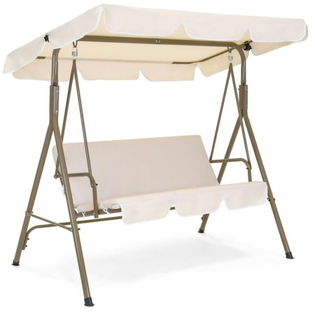 Yard Furniture Home Depot Best Choice Products 2-Person Outdoor Large Convertible Canopy Swing Glider Lounge Chair W/ Removable Cushions- Beige ()
