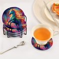 thumbnail image 5 of 6 Pcs Unicorn Drink Coasters with Holder Absorbent Coaster Sets Cup Heat-Resistant Hot Pads Mats for Bar Table Protection, 5 of 7