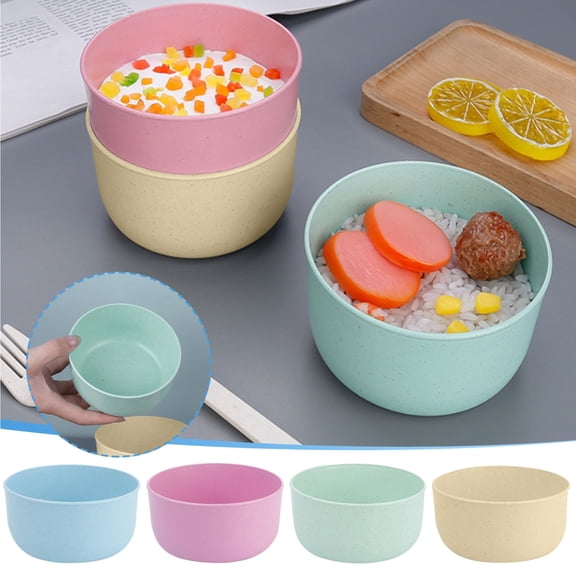 Large Microwave & Dishwasher Safe Plastic Cereal Bowl, Deep Design, for Rice, Soup, Salad, Durable Lightweight Bowl, Healthy Material, for Daily Home Kitchen Use, Easter Gifts, 5*2in, White
