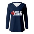 thumbnail image 3 of MHFRRA Camiseta de Manga Larga con Cuello En V y Estampado de La Bandera de Canadá para Mujer Marina de Guerra, 3 of 3