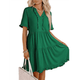 thumbnail image 2 of Vestido Informal de Mujer con Escote en V, Corta, Corte A y Volantes, Verde, Talla XXL, 2 of 5
