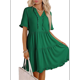 thumbnail image 2 of Vestido Informal de Mujer con Escote en V, Corta, Corte A y Volantes, Verde, Talla XXL, 2 of 5