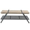 thumbnail image 3 of JERFIT Industrial Coffee Table with Shelf, Oak & Gray Finish, Composite Wood Top, Vintage Design for Living Room, 3 of 6