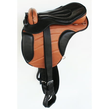 Western Saddle Stirrups - English Horse Polo Western Leather Treeless Saddle Girth Stirrups 802MD01