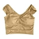 thumbnail image 4 of Sujetador deportivo largo acolchado para mujer - Top de entrenamiento de yoga con aberturas, camiseta sin mangas con tirantes para gimnasio, 4 of 5