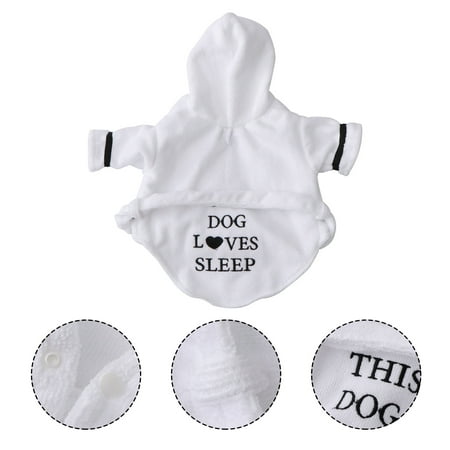 OATIPHO Pet Bathrobe Made of Finest Cotton with Adjustable Belt White Dog Bathrobe for Warmth and Clean Use