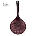 thumbnail image 2 of Juego de cucharas coladoras de cocina grandes - Paquete de 2 espumaderas de colador de mango largo - Cucharas ranuradas de plástico para albóndigas, pasta, verduras - 37,5x17cm Cucharón de drenaje, 2 of 4