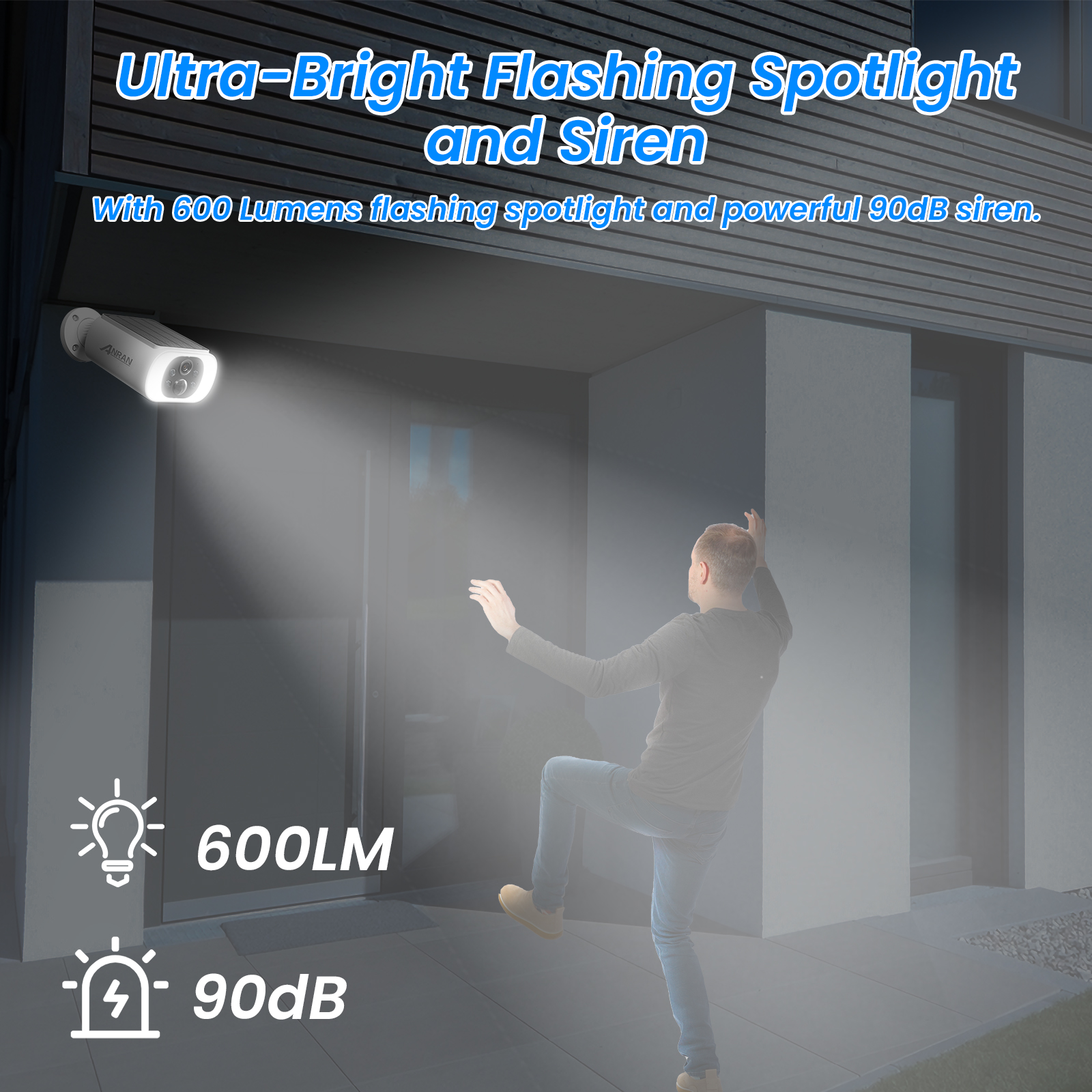 ANRAN Solar Security Camera, 2K WiFi Outdoor Floodlight photo 6