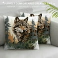 thumbnail image 3 of ARISTURING Wolf Throw Pillow Covers  Soft Cute Wolf Wild Animals Decorative Throw Pillowcases Room Rustic Cabin Country Pillow Cases Cushion Covers Nature Wildlife Bear Brown Cushion Cases, 3 of 5