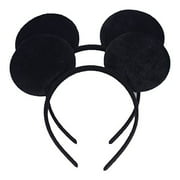 NiuZaiz Set of 2 Mouse Ears Headbands for Parties and Trips (Black)