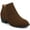 Nubuck/Tan, variant on Solarah Pull-on Almond Toe Block Heel Comfort Casual Ankle Bootie