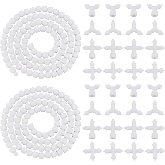 10Pcs White Armature Set 1 Yard 9.5mm Movable Armature with 4Y and 4X Chest Connectors Plastic Puppet Body Figure Frame for Stuffed Animal Bear Dolls Making DIY Crafts