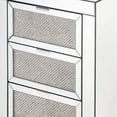 thumbnail image 4 of Benjara BM225700 3 Drawer Beveled Mirrored Nightstand with Faux Diamond Inlay, Silver, 4 of 5