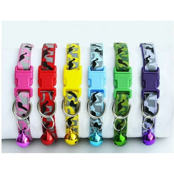 SPRING PARK Dog Collars for Dogs Male,Colorful Pet Camo Dog Collar Polyester Adjustable for Girl Small Medium Dogs, Camo