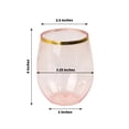 thumbnail image 4 of Balsa Circle 12 Gold Rim 12 oz Transparent Blush Disposable Plastic Stemless Wine Glasses, 4 of 8