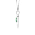 thumbnail image 2 of ANGARA Lab Grown Solitaire Round Emerald Open Heart Pendant for Women in 14K White Gold (Size-4mm) | May Birthstone, Birthday, Anniversary, Jewelry Gift for Women | Lab-Grown Emerald Necklace, 2 of 6