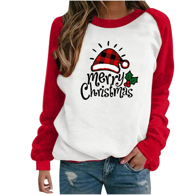 Hauts à Manches Longues pour Femmes Mode Décontractée Imprimé Col Rond Pull-Over Manches Longues Blouse Confortable Chandail en Molleton Blouse Manches Longues Sexy Hauts pour Femmes Mode Hauts pour Femmes